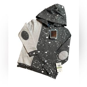 Boys' Super Soft Grey Paint Splatter l French Terry Hooded Tee